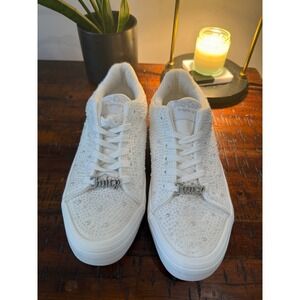 Juicy Couture White Sneakers with Rhinestones